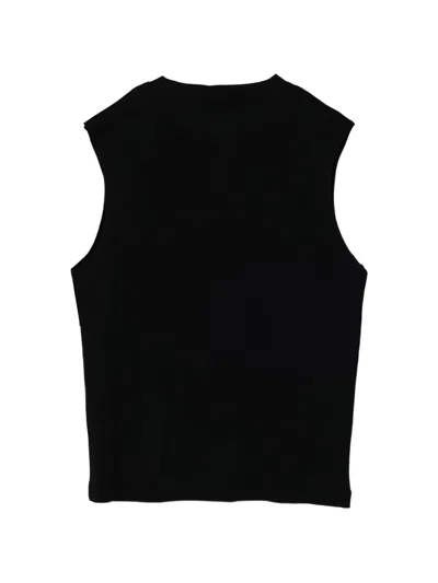 Msgm Logo-print Sleeveless Top In Black