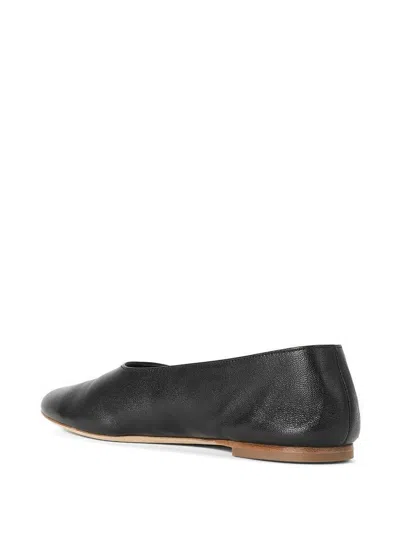 Staud Alba Leather Ballet Flats In Black