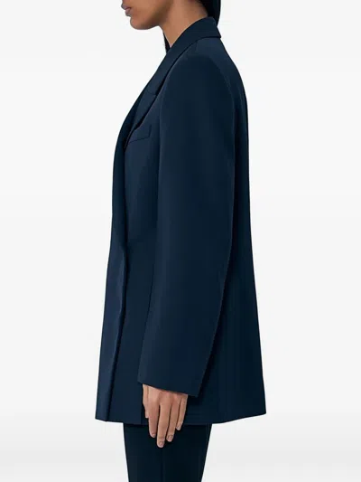 Jil Sander Double-breasted Wool Blazer In Blue