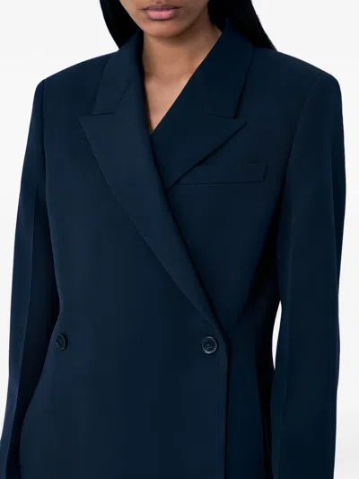 Jil Sander Double-breasted Wool Blazer In Blue