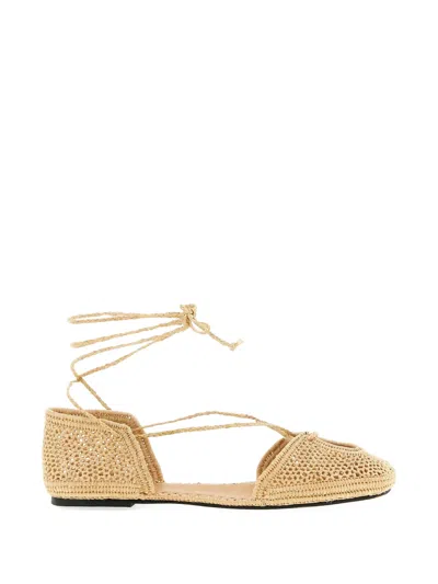 Odissi Lima Rafia Espadrilles In Gold