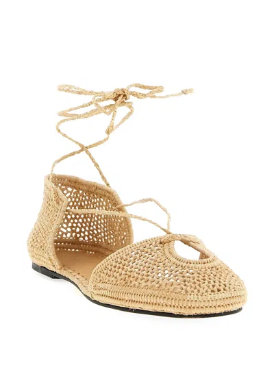 Odissi Lima Rafia Espadrilles In Gold
