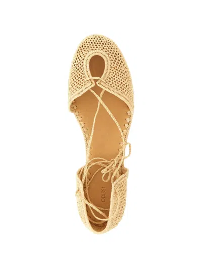 Odissi Lima Rafia Espadrilles In Gold