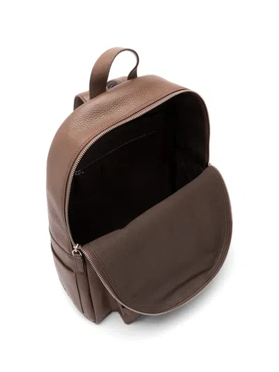 Orciani Laio Leather Backpack In Brown