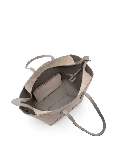 Brunello Cucinelli Duo Large Suede Tote Bag In Brown