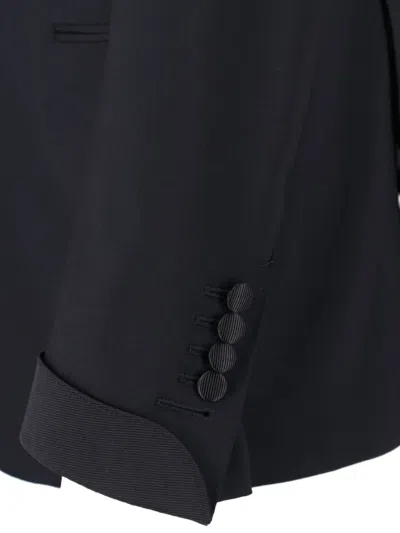 Tom Ford Single Breasted Blazer Notch Lapel Cuffs In Black