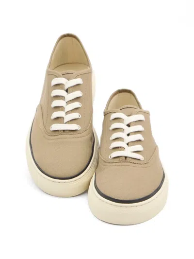 Jacquemus Cotton Low-top Sneakers With Embroidered Logo In Brown