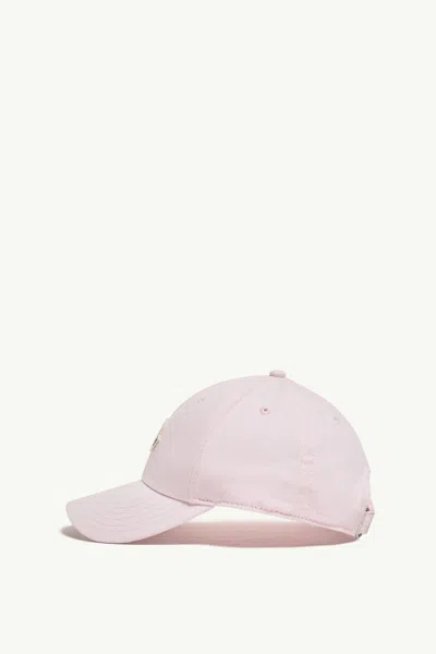 Moncler Gabardine Baseball Cap With Logo Patch In Pink