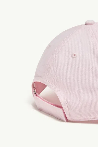 Moncler Gabardine Baseball Cap With Logo Patch In Pink
