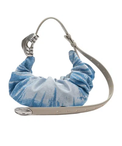 Diesel Blue Cotton Polyester Polyurethane Thermoplastic Polyurethanes Shoulder Bag In Blue