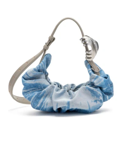 Diesel Blue Cotton Polyester Polyurethane Thermoplastic Polyurethanes Shoulder Bag In Blue