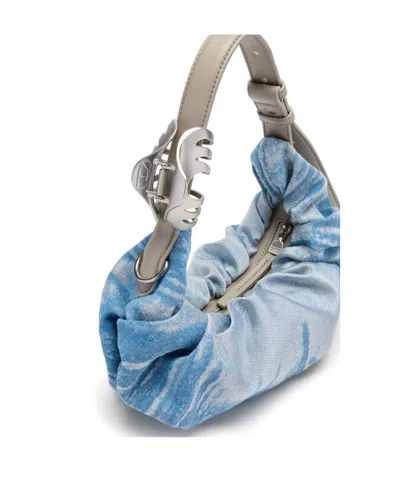 Diesel Blue Cotton Polyester Polyurethane Thermoplastic Polyurethanes Shoulder Bag In Blue