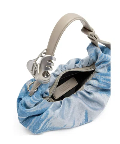 Diesel Blue Cotton Polyester Polyurethane Thermoplastic Polyurethanes Shoulder Bag In Blue