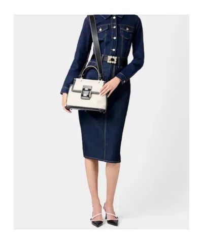Roger Vivier Viv' Cabas Bag In Canvas