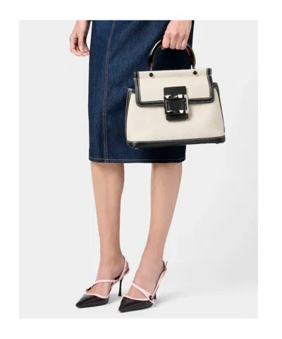 Roger Vivier Viv' Cabas Bag In Canvas