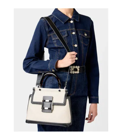 Roger Vivier Viv' Cabas Bag In Canvas