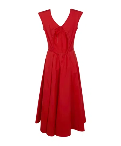 Aspesi Open Back Dress In Red
