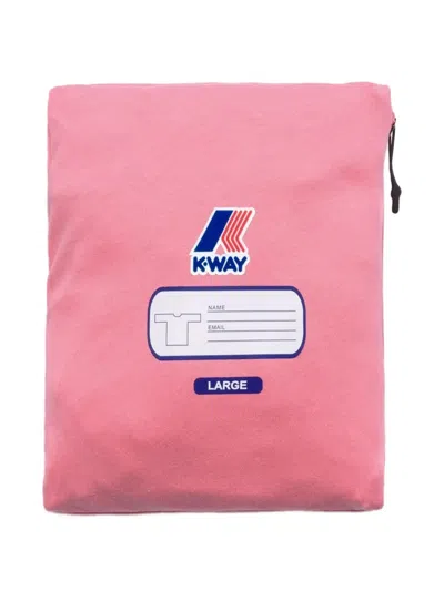 K-way Leonide Crew Neck Packable Short Sleeve Top In Pink