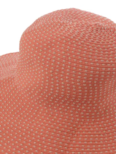 Pre-owned Bronte Dotted Sun Hat In Orange