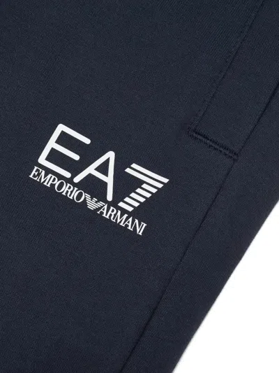 Ea7 Logo Track Pants In Blue