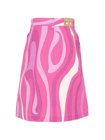 Pucci Junior Patterned Skirt In Purple