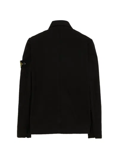 Stone Island Buttoned Jacket In Black