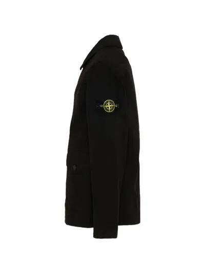 Stone Island Buttoned Jacket In Black