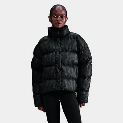 Nike Nylon Animalier Therma Fit Bomber Jacket In Black