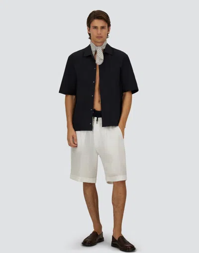 Herno Seer-crease Shirt In Black