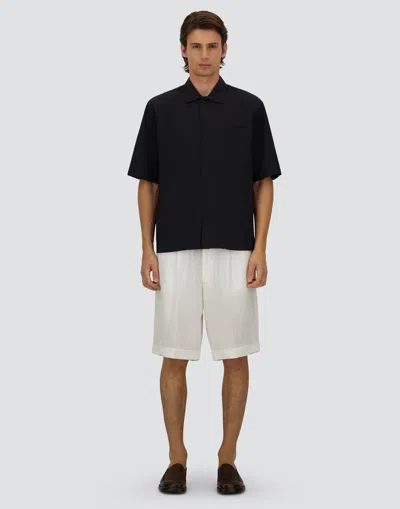 Herno Seer-crease Shirt In Black