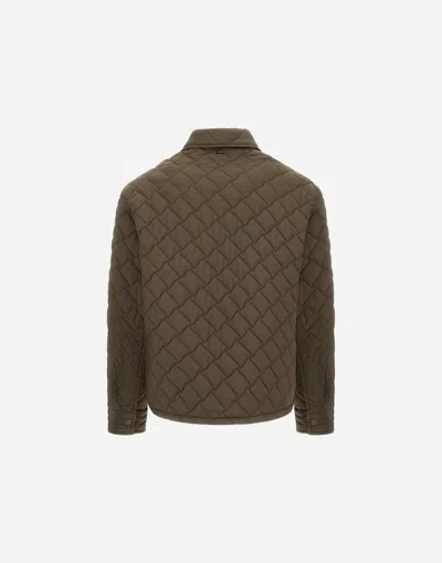 Herno Quilted Ecoage Waterproof Shacket In Green