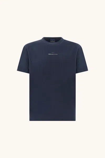 Paul & Shark Cotton Crew Neck T Shirt Short Sleeves In Blue