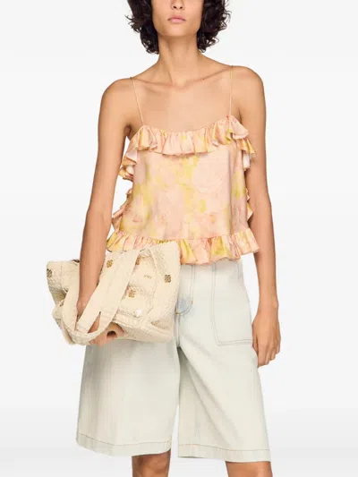 Sandro Appliqué Mini Bag In Neutral