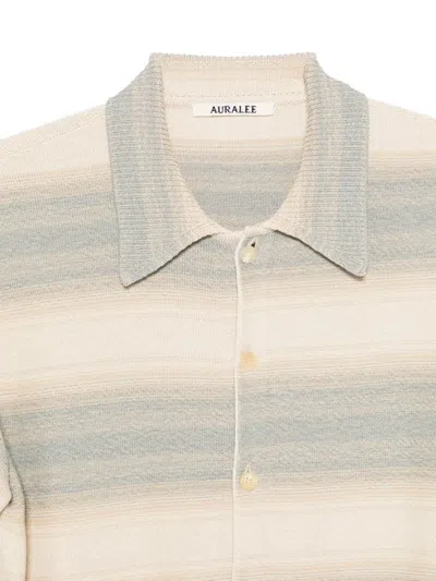 Auralee Stripe-pattern Knit Cardigan In Multi