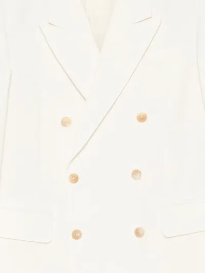Auralee Double-breasted Blazer In White