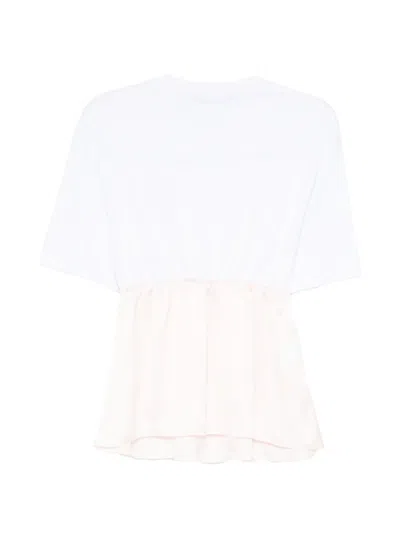 Pushbutton Lace Layered T-shirt In Multi