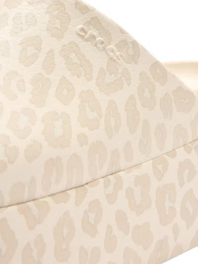 Crocs Dylan Leopard Platform Slides In Neutral