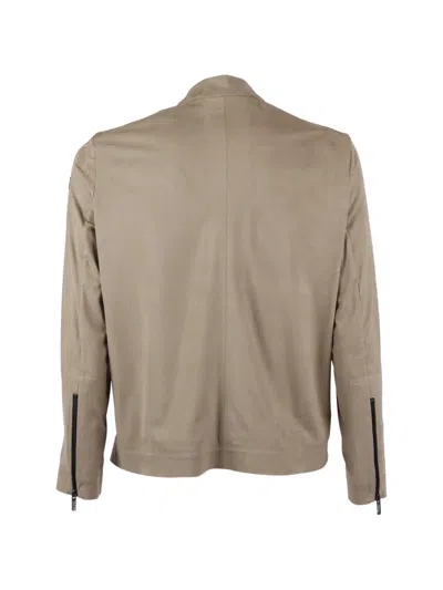 Rrd Zip Biker Jacket In Brown