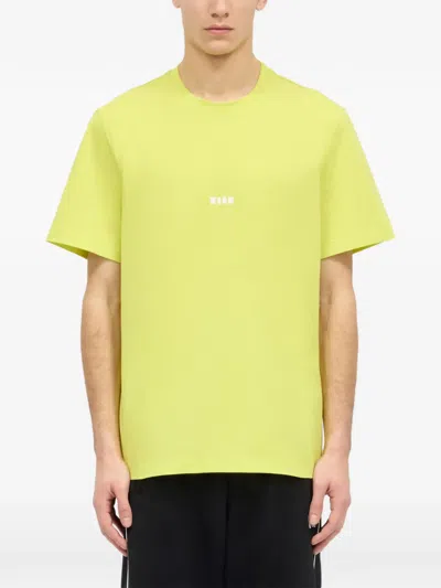 Msgm Logo T-shirt In Yellow