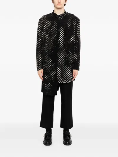 Yohji Yamamoto Patterned Buttoned Jacket In Black