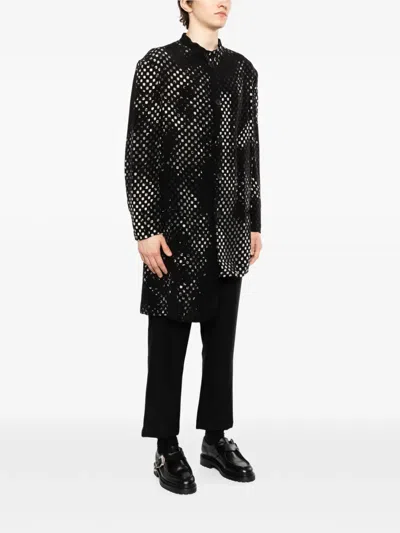 Yohji Yamamoto Patterned Buttoned Jacket In Black