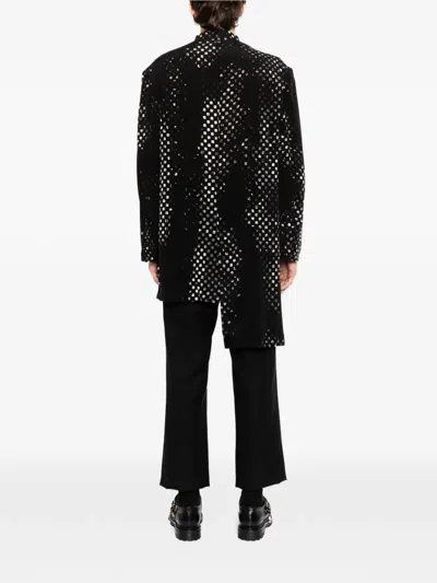 Yohji Yamamoto Patterned Buttoned Jacket In Black