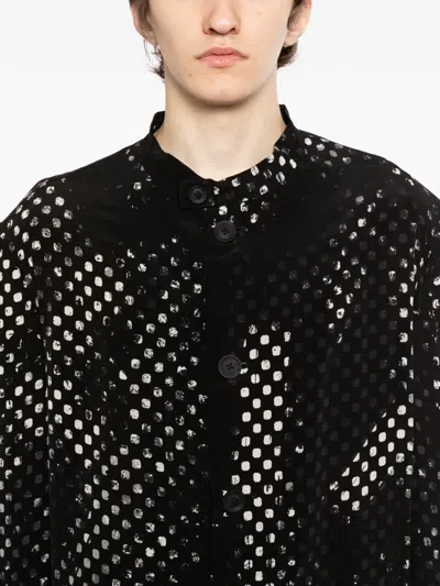 Yohji Yamamoto Patterned Buttoned Jacket In Black