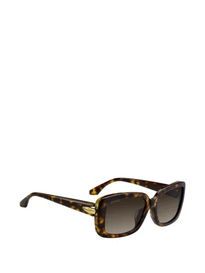Etro Rectangle-frame Sunglasses In Brown