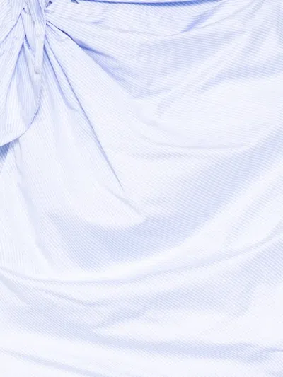 Monse Bow Drape Shirting Top In Blue