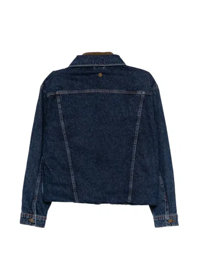 Monse Loop Hem Doubled Denim Jacket In Blue
