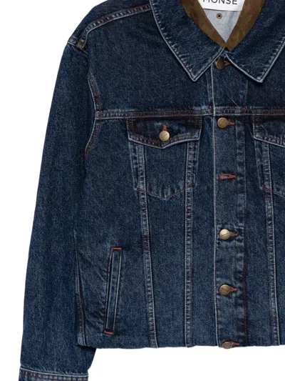 Monse Loop Hem Doubled Denim Jacket In Blue