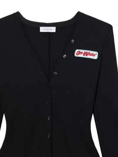 Off-white Heavy Jersey Button-up Bodysuit In Black