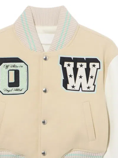 Off-white Graffiti Varsity Jacket In Neutral