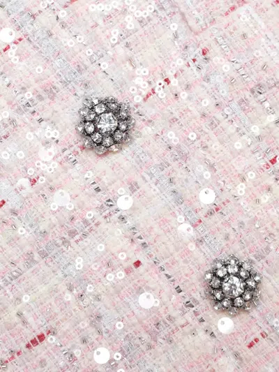 Self-portrait Sequin Boucle Loop Mini Jacket In Pink